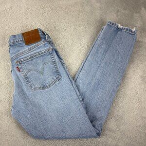 Levi's 501S Women's Size 26 x 28 Light Blue Denim Distressed Jeans